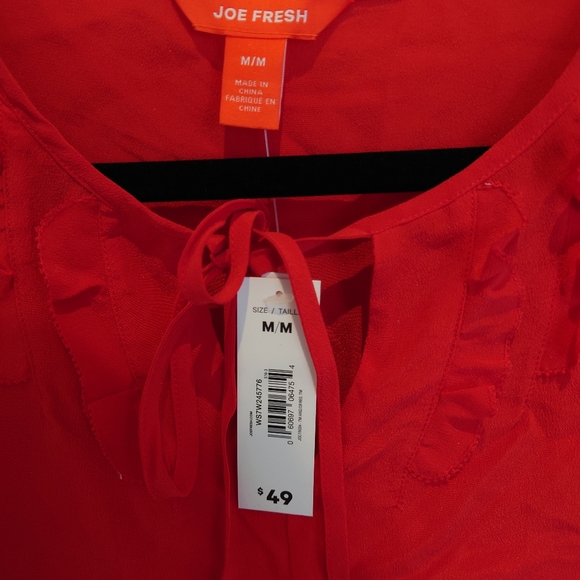 joe fresh red sleeveless blouse - Picture 2 of 3